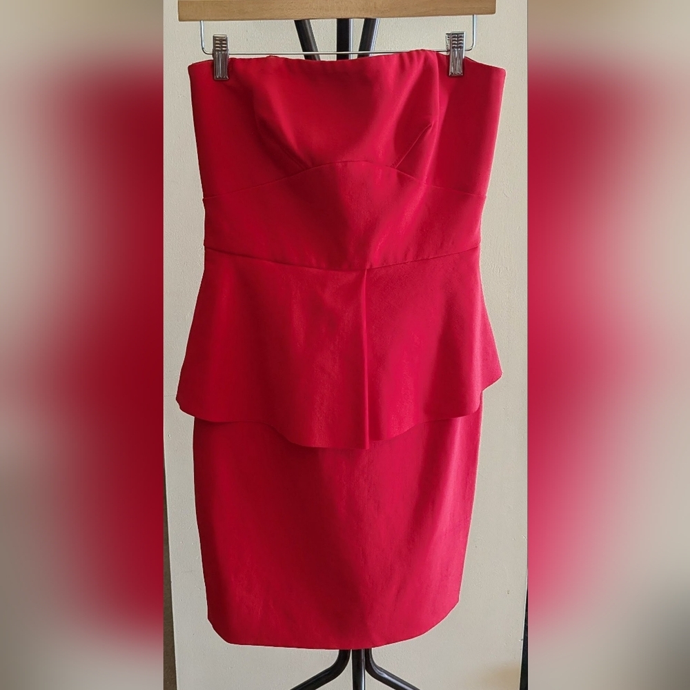 NWT Elizabeth and James "Laurel" strapless dress in cardinal (red). - Size 12